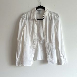H&M Long Sleeve Button Up Shirt | White | Size 6